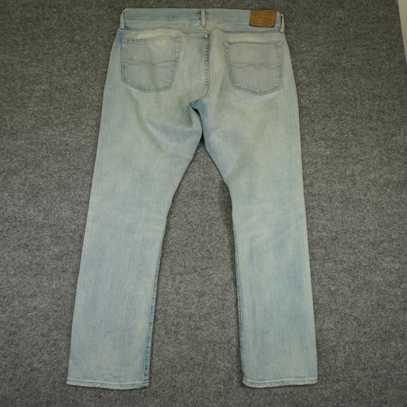 Polo Ralph Lauren Varick Slim Straight Jeans Mens 35x30 (Fits 38x31) Light Blue - Picture 15 of 16